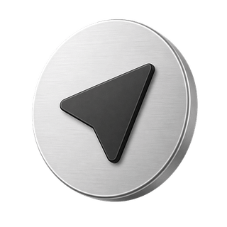 Decorative element with a 3D send arrow icon on contact us page