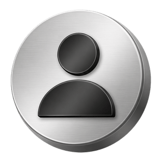 3D silver decorative element of a user avatar icon on FAQ page