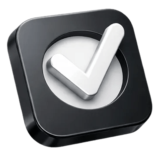 3D approval icon with a checkmark on Dawn Vermogrove about page